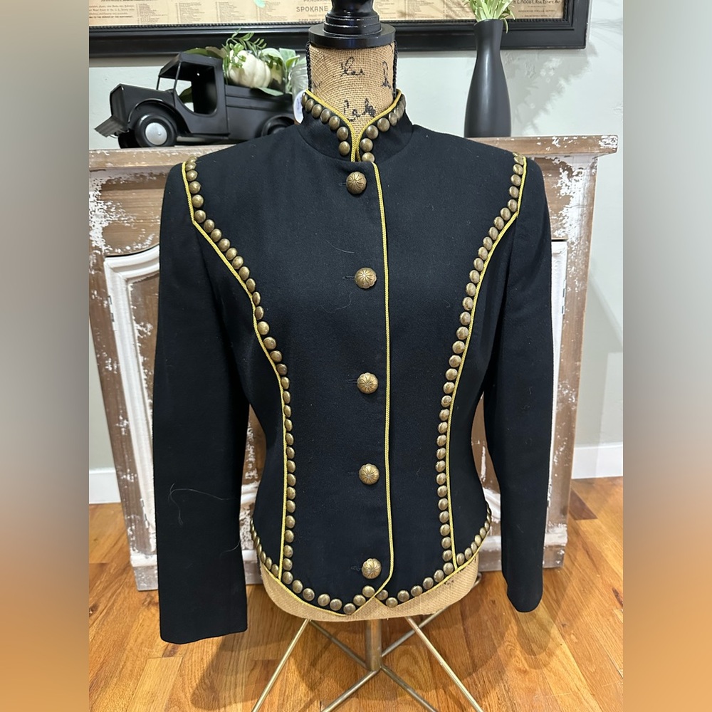 Ladies Medium Scully Black Wool Western Jacket